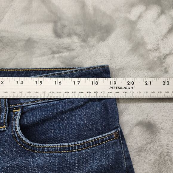 Lee Jeans Womens 18M Blue Dark Wash Mid Rise Capri Stretch Denim Casual Preppy - Picture 10 of 14